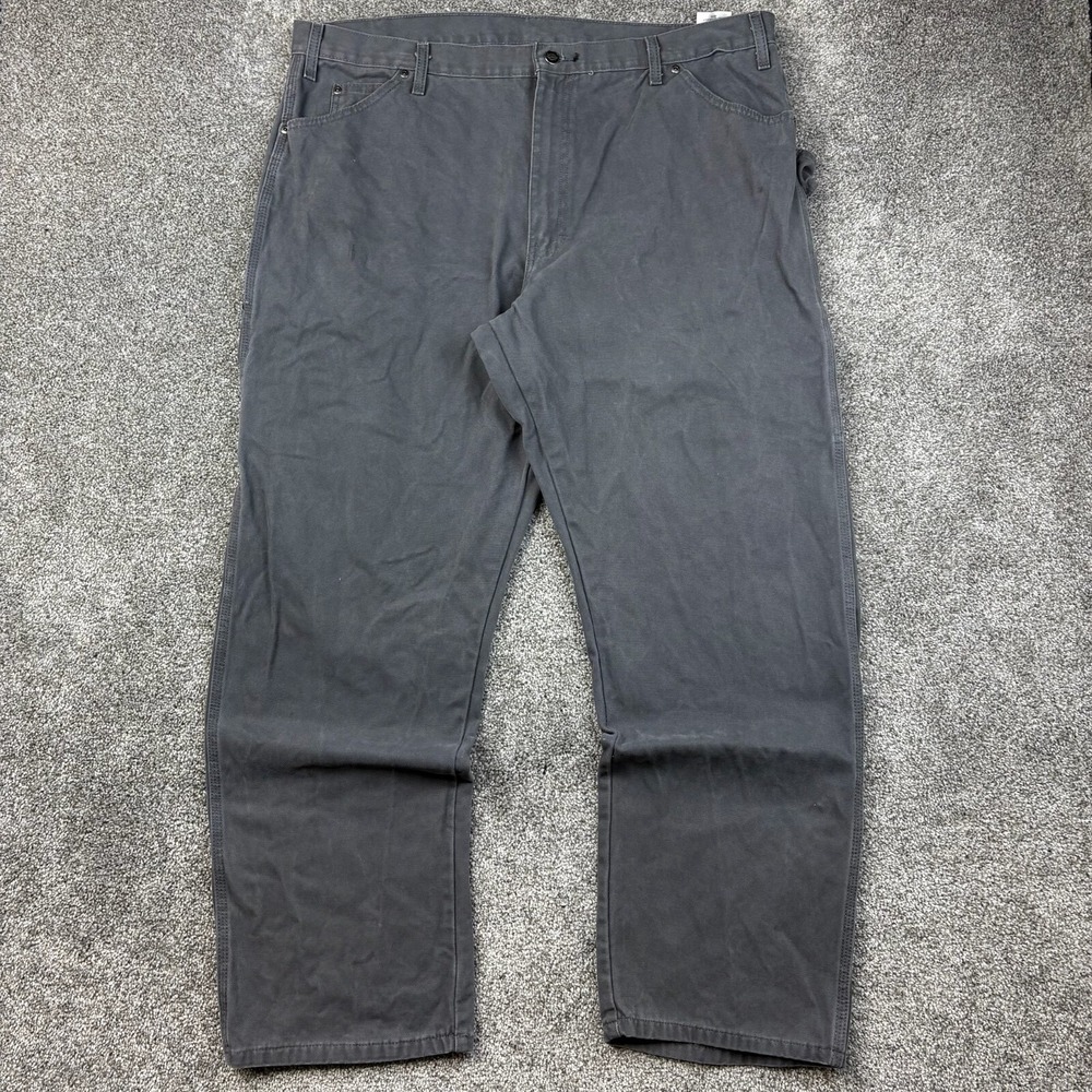 Vintage Dickies Carpenter Pants Mens 42x32 Gray Workwear Cargo Heavy Canvas Y2K